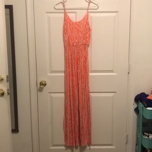 Orange detailed maxi dress